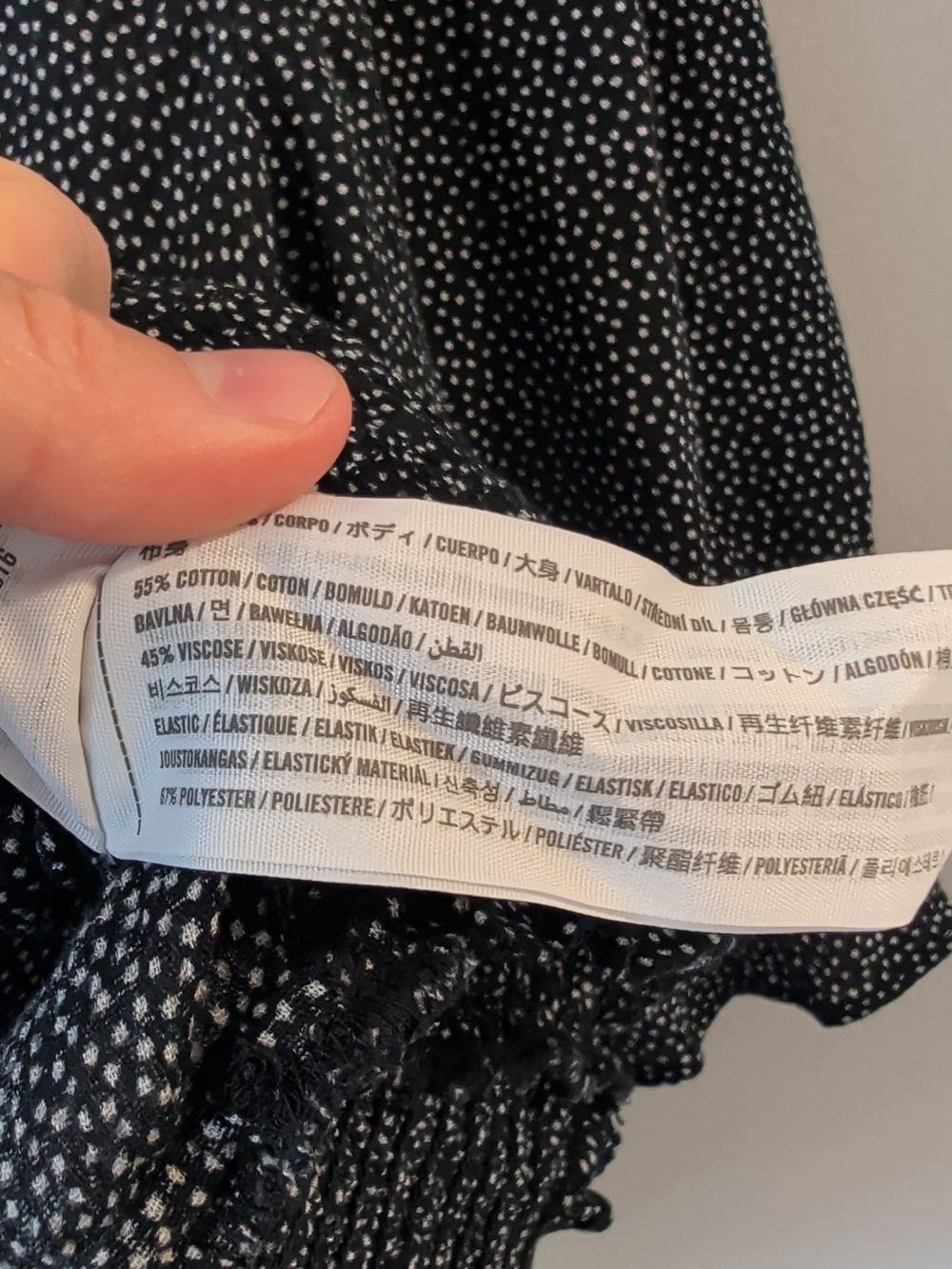 Abercrombie & Fitch Black Top with White Dot Print - Picture 3 of 4